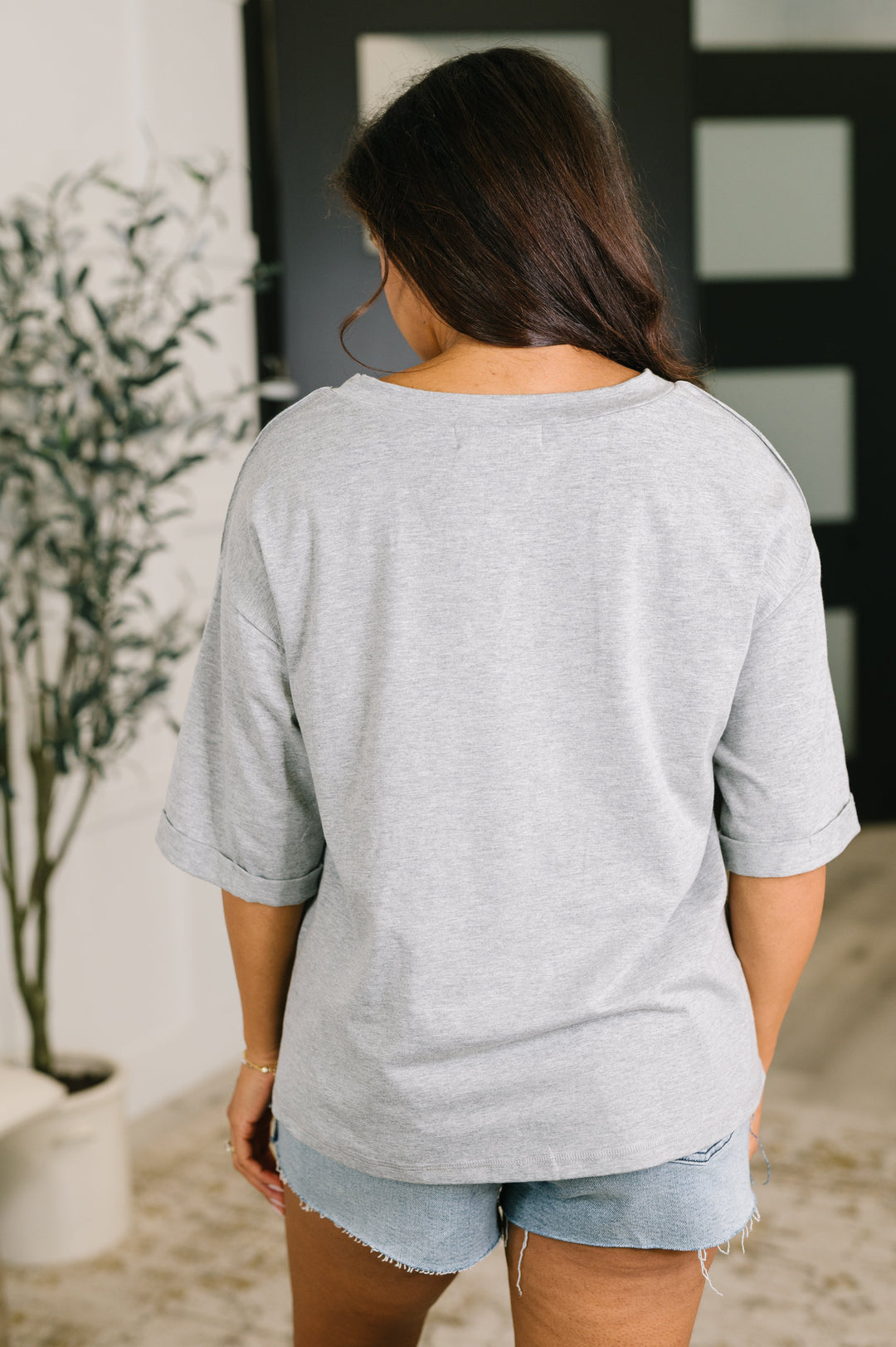 It's All You Oversized Tunic Top in Grey - 7/21