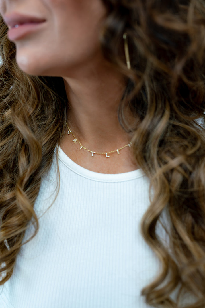 Custom Mini Dover Name Necklace - Water Resistant by the Sis Kiss (Ships in 4 Weeks)