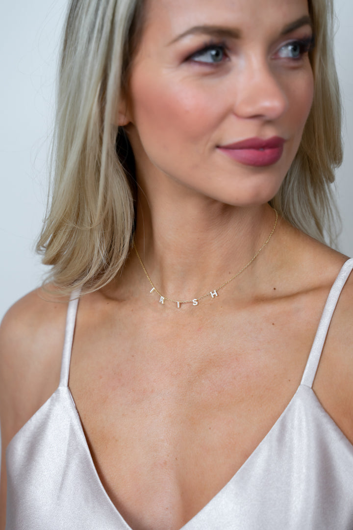 Custom Mini Dover Name Necklace - Water Resistant by the Sis Kiss (Ships in 4 Weeks)