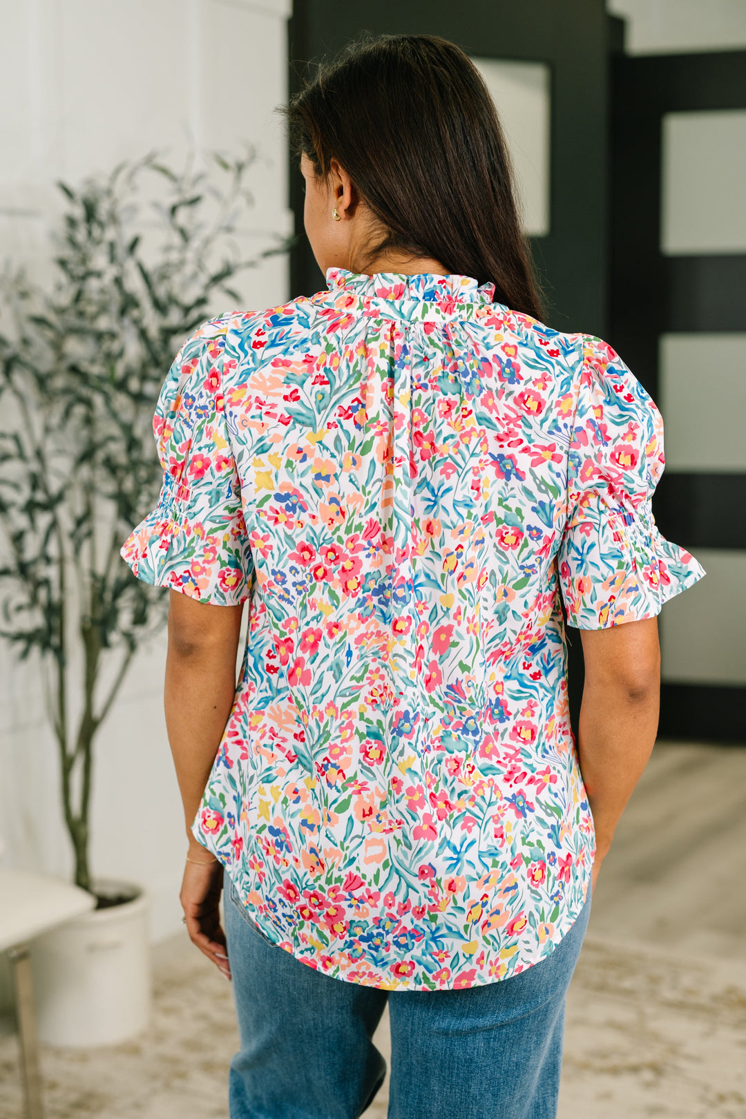 It's Been a Day Split Neck Blouse - 6/23