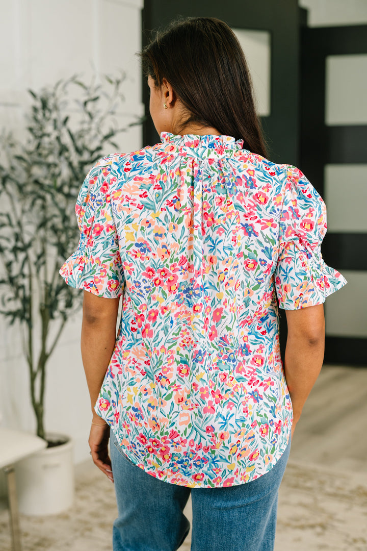 It's Been a Day Split Neck Blouse - 6/23