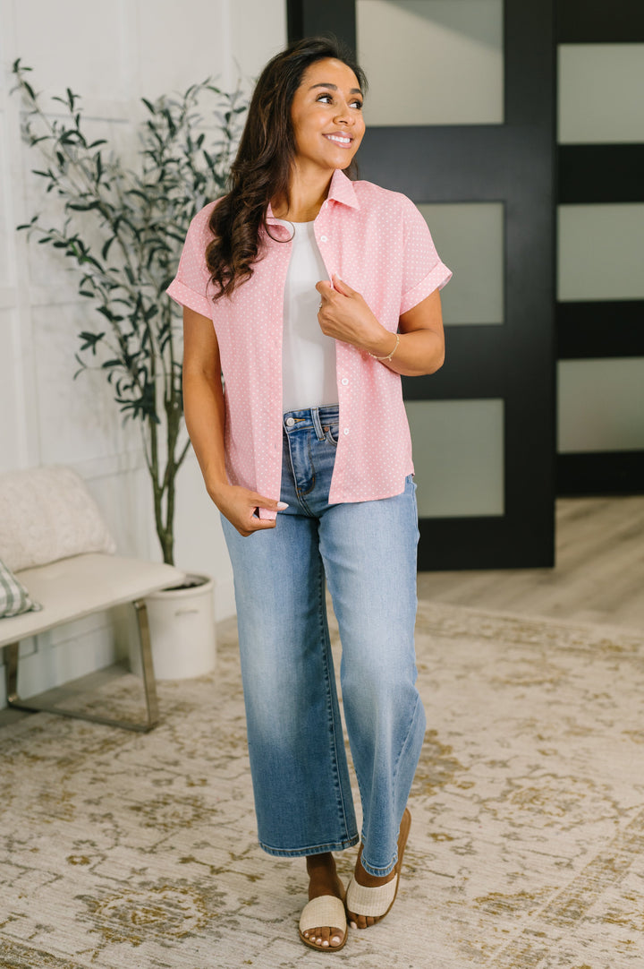 It's Just Business Collared Button Down Blouse - 7/21