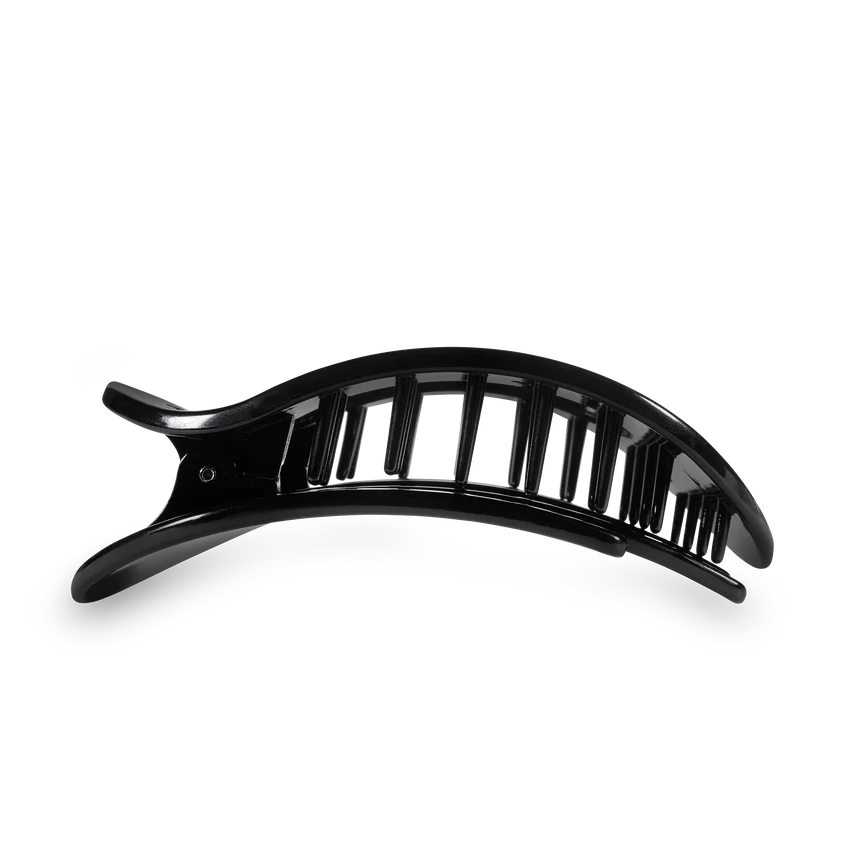 Large Teleties Flat Oval Clip - Jet Black