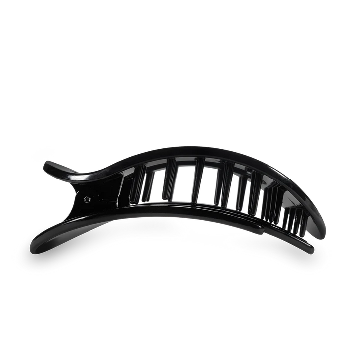 Large Teleties Flat Oval Clip - Jet Black
