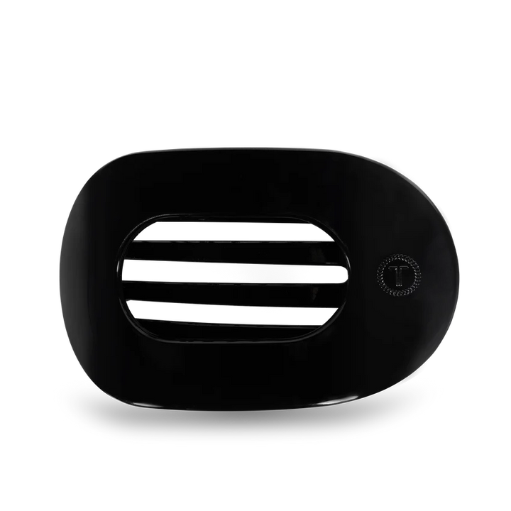 Large Teleties Flat Oval Clip - Jet Black