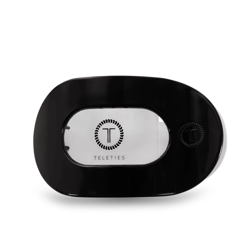 Large Teleties Flat Oval Clip - Jet Black