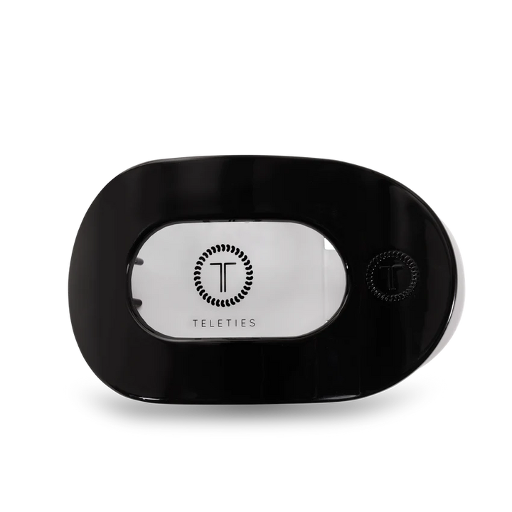 Large Teleties Flat Oval Clip - Jet Black