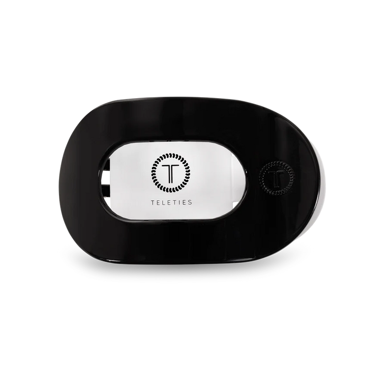 Medium Teleties Flat Oval Clip - Jet Black