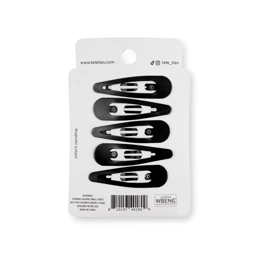 Teleties Snap Clip Set - Jet Black