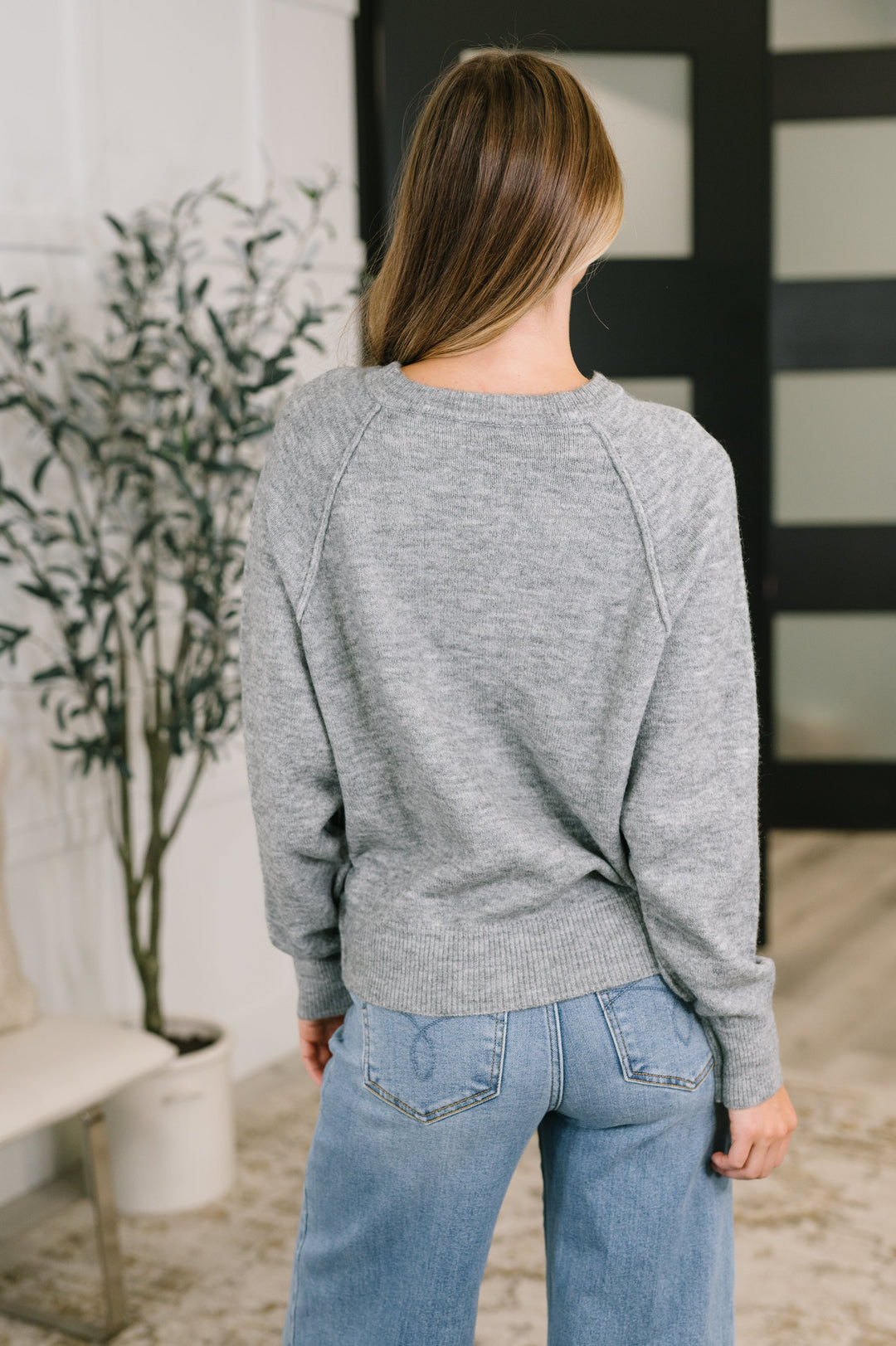 Just For Me Henley Brushed Pullover in Grey - 8/12