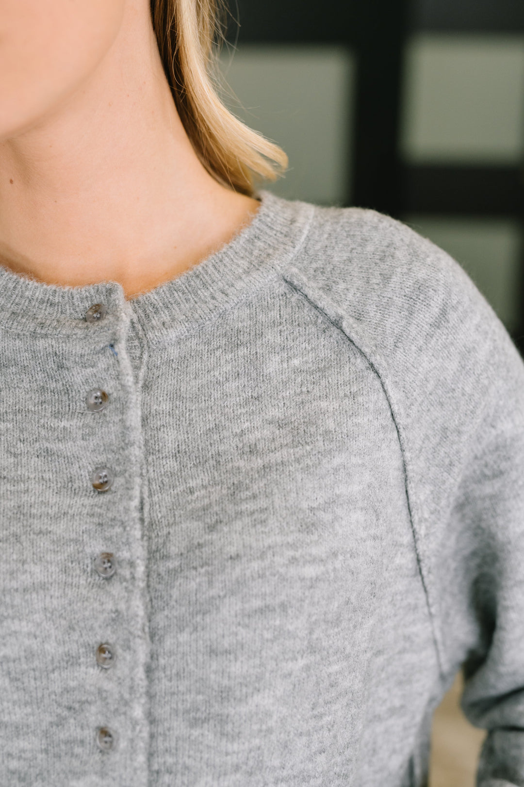 Just For Me Henley Brushed Pullover in Grey - 8/12