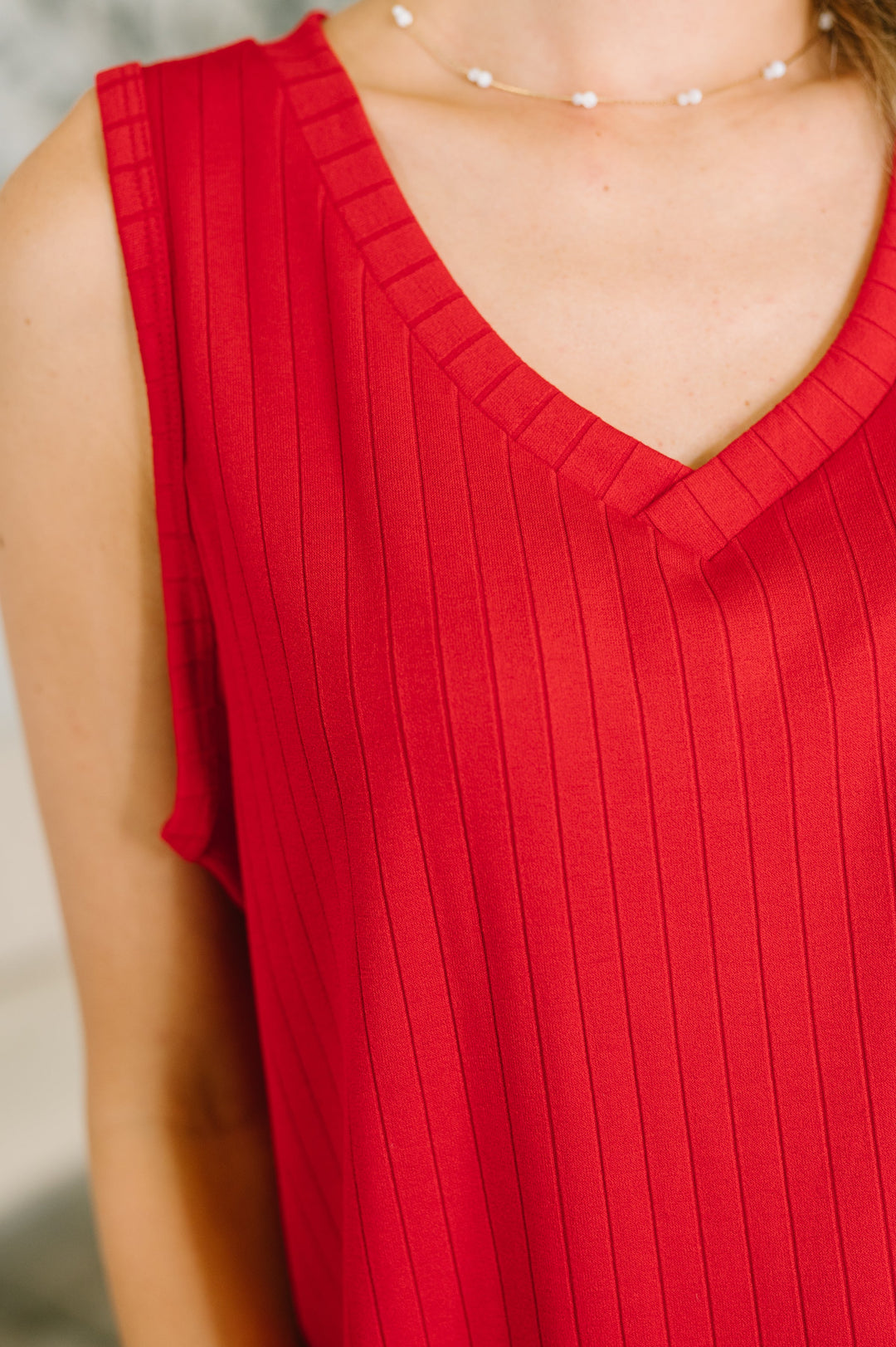 Just Give In Ribbed Knit Tank in Red - 5/15