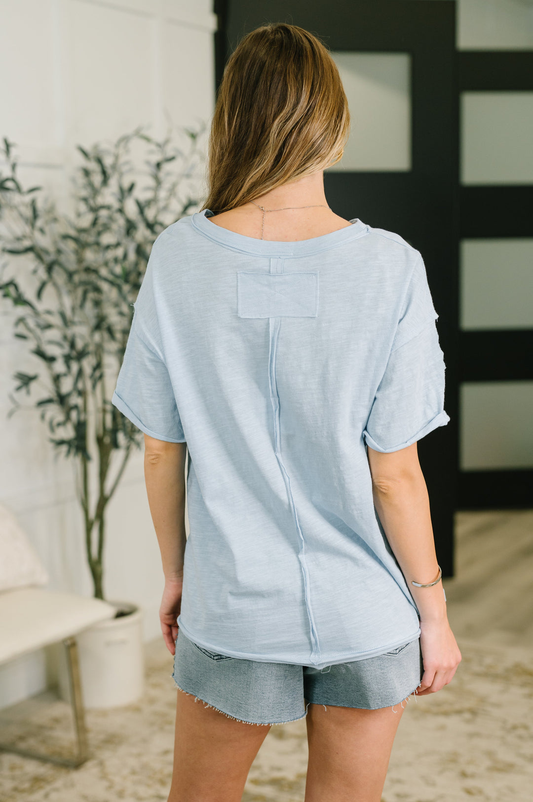 Just Like That Relaxed Heather Tee in Blue - 5/19