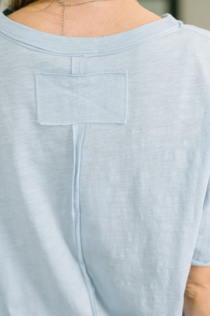 Just Like That Relaxed Heather Tee in Blue - 5/19