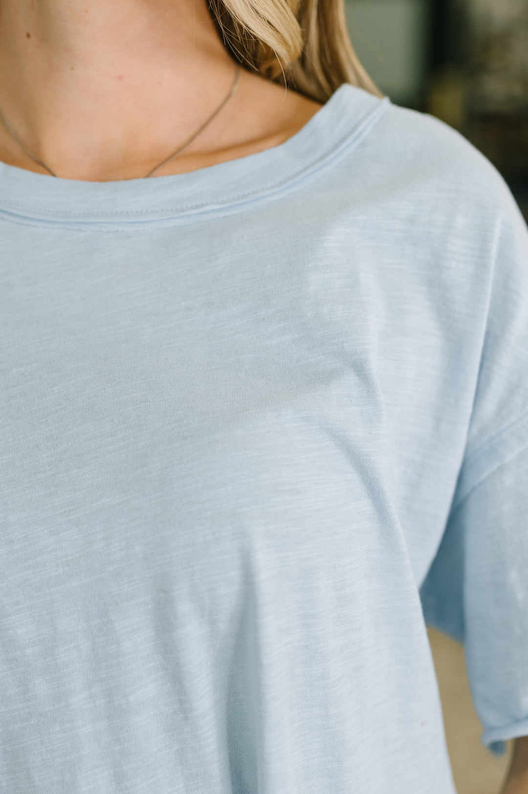 Just Like That Relaxed Heather Tee in Blue - 5/19