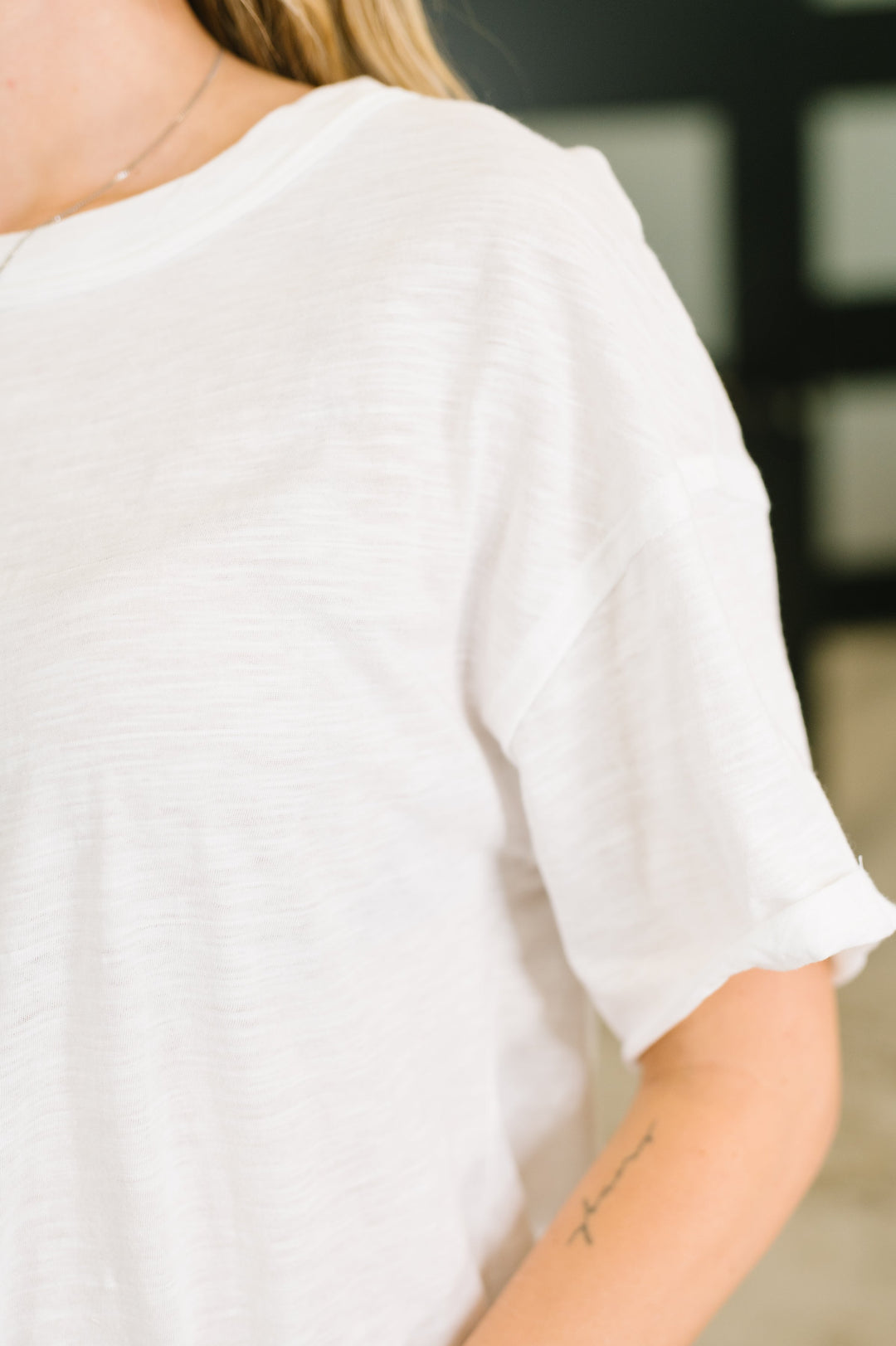 Just Like That Relaxed Heather Tee in Ivory - 5/19