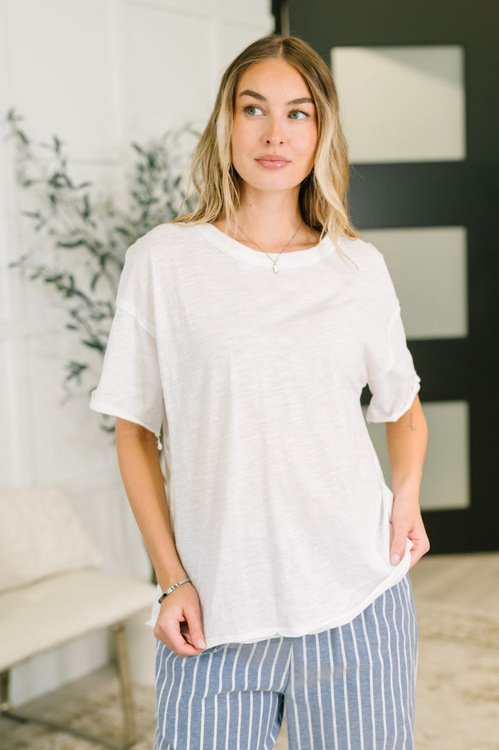 Just Like That Relaxed Heather Tee in Ivory - 5/19