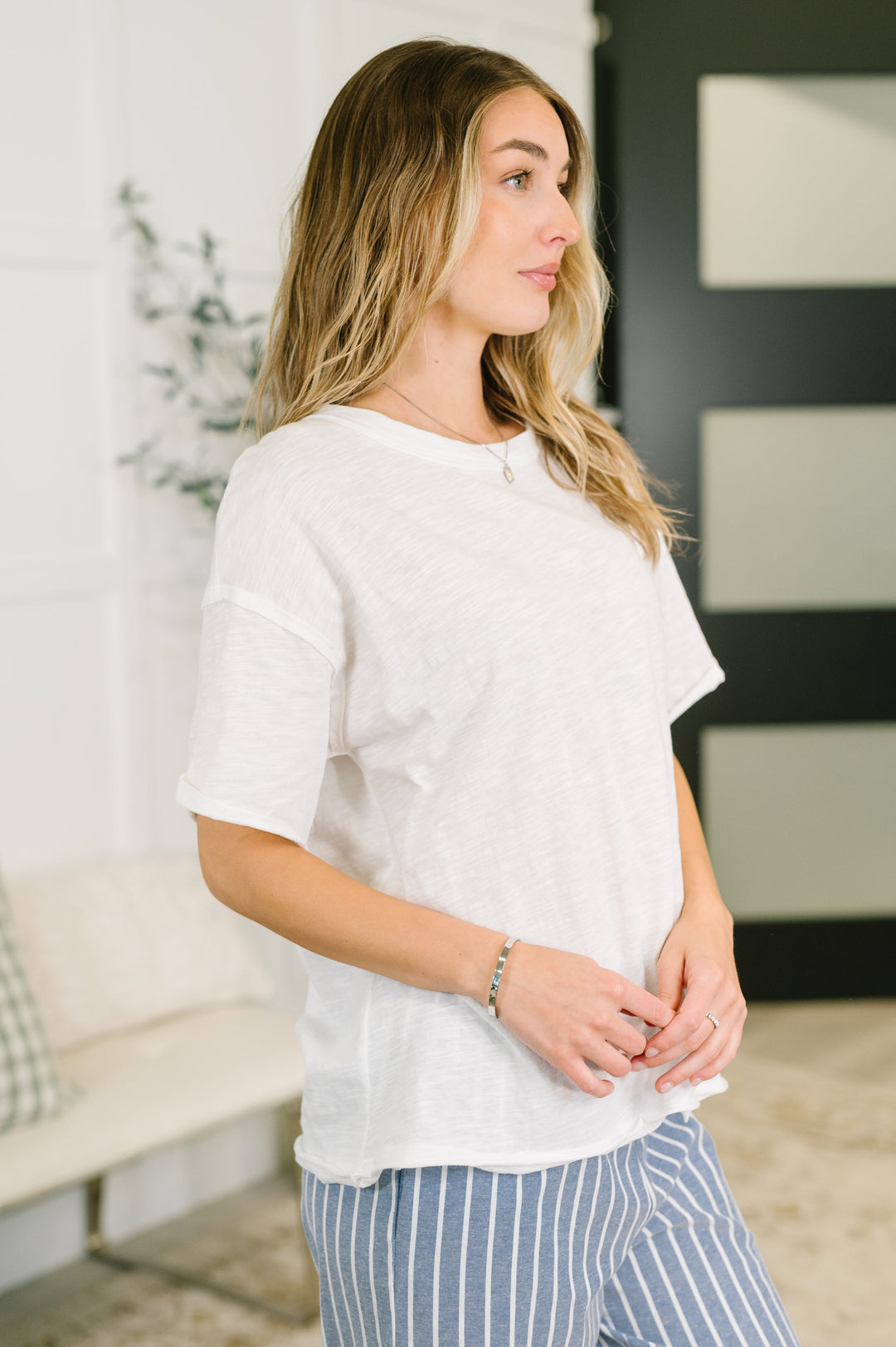 Just Like That Relaxed Heather Tee in Ivory - 5/19