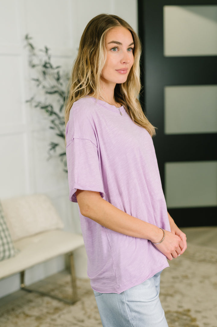 Just Like That Relaxed Heather Tee in Lilac - 5/19