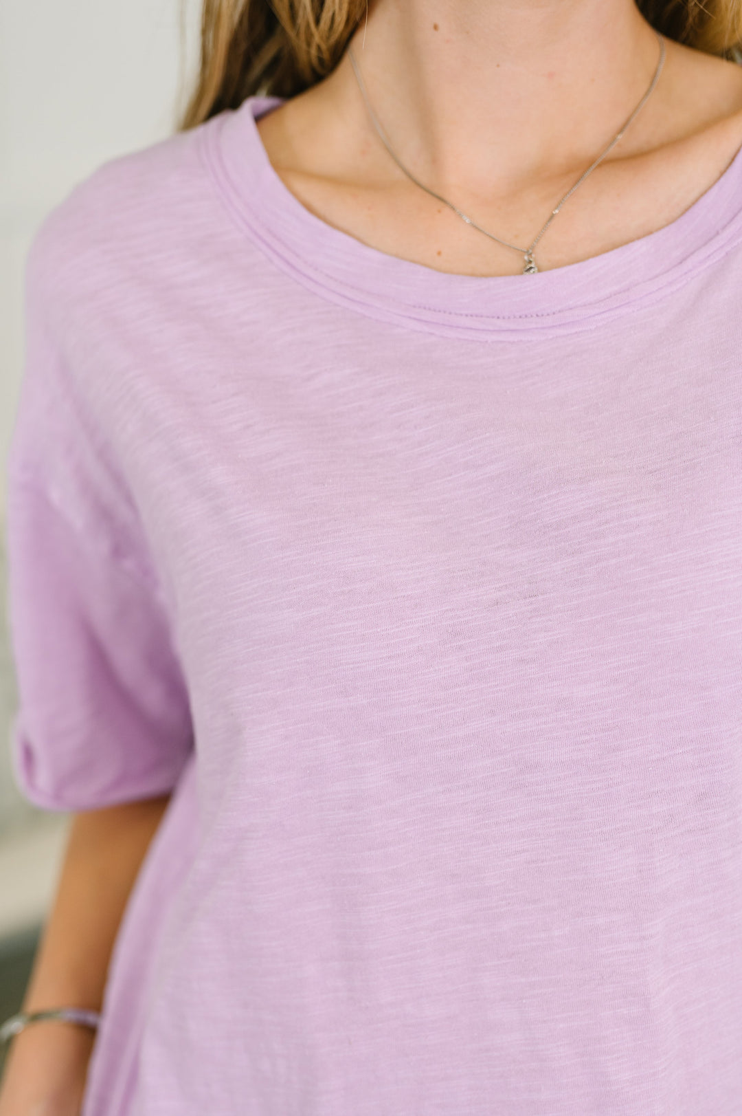 Just Like That Relaxed Heather Tee in Lilac - 5/19