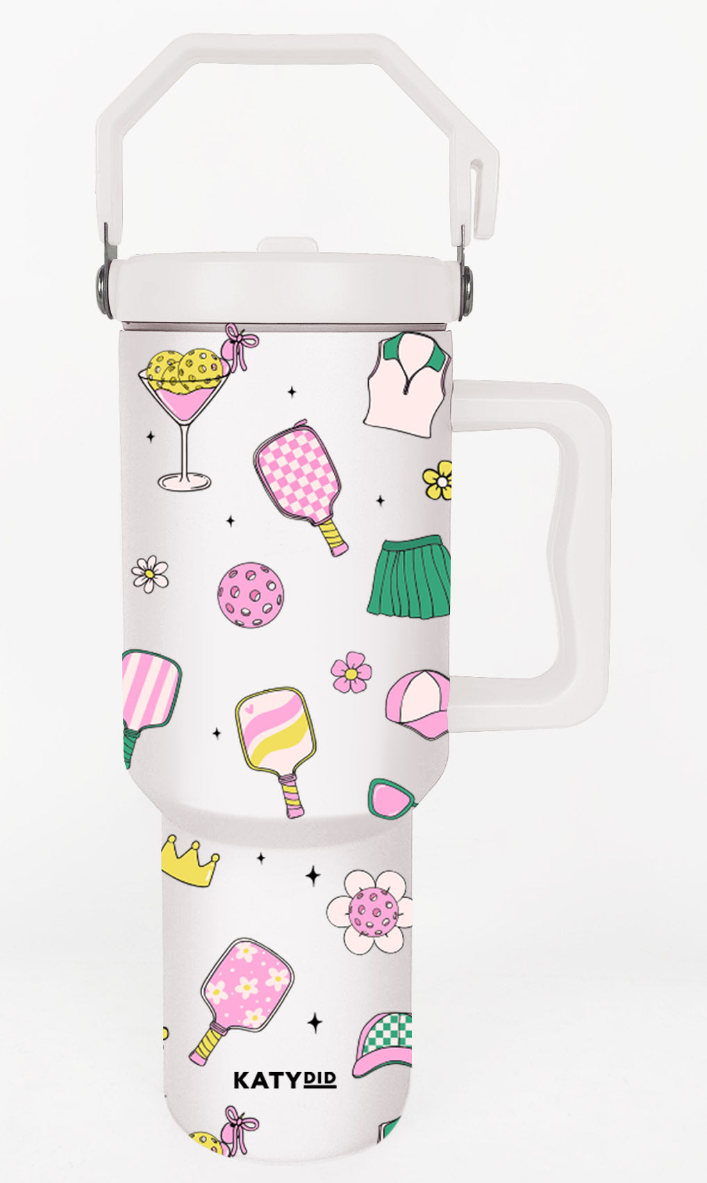 Pickleball Items Girly Tumbler with Handle  By Katydid