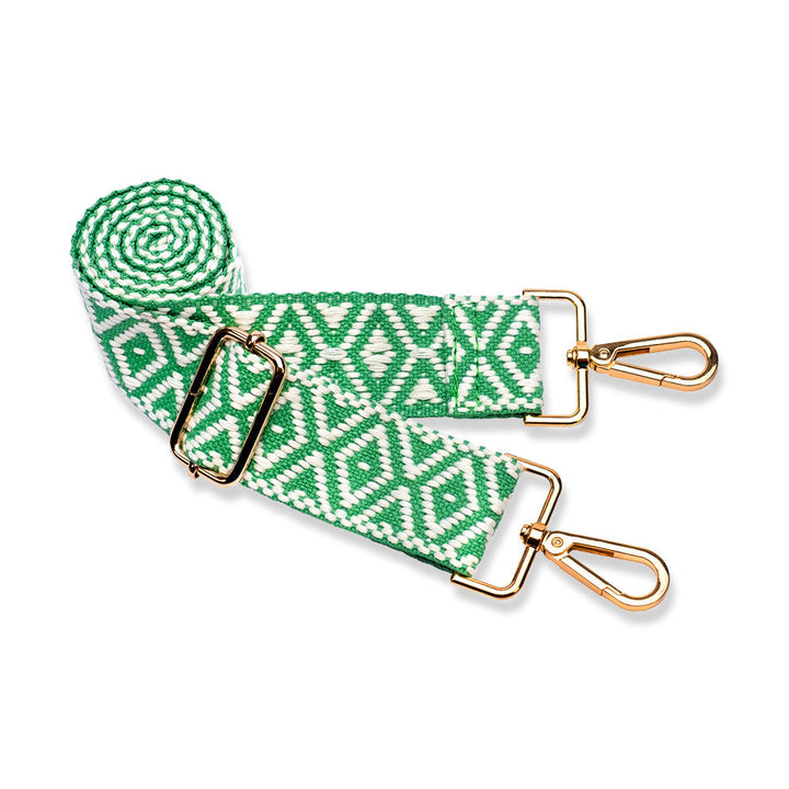 JUNE MARKET: HydroBag® HANDLE®- Kelly Green with Green and White patterned strap by Wanderfull (Ships in 2-3 Weeks)