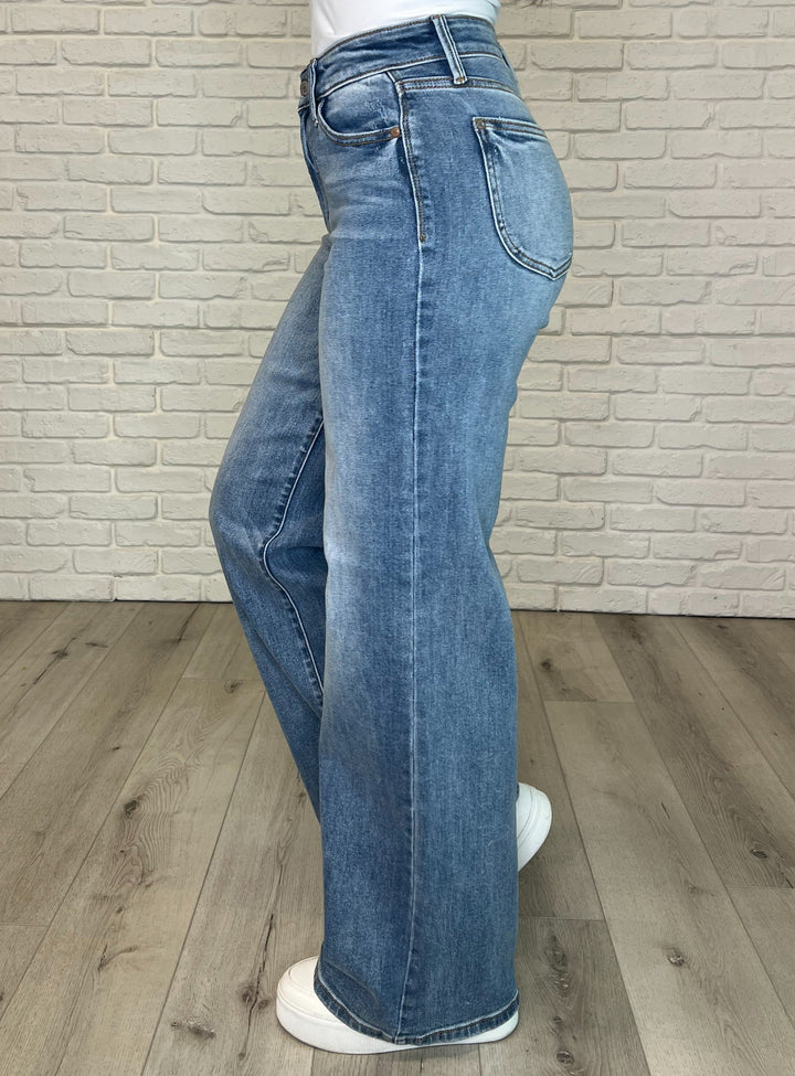 Karis High Rise Vintage Wash Retro Wide Leg by Judy Blue