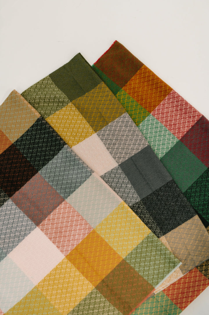 Keep Me Cozy Checkered Fringe Scarf in Berry - 12/15