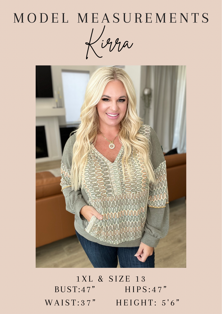 Model measurements card for Kirra: Size 1XL/13, Bust 47", Waist 37", Hips 47", Height 5'6".
