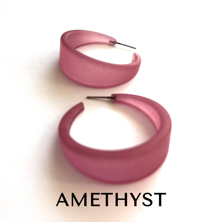 Frosted Emily Hoop Earrings by Leetie Lovendale (Preorder: Ships in 2-3 Weeks)
