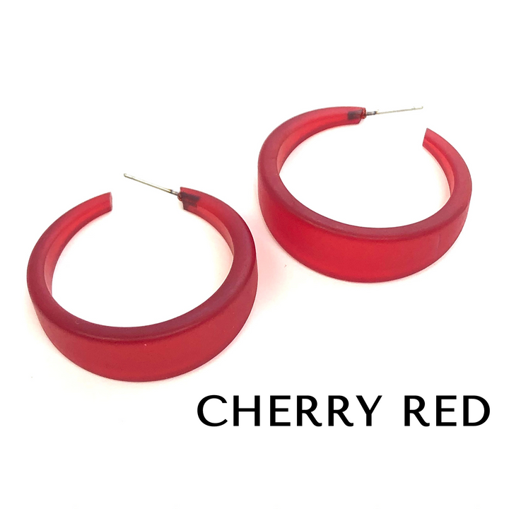 Frosted Emily Hoop Earrings by Leetie Lovendale (Preorder: Ships in 2-3 Weeks)