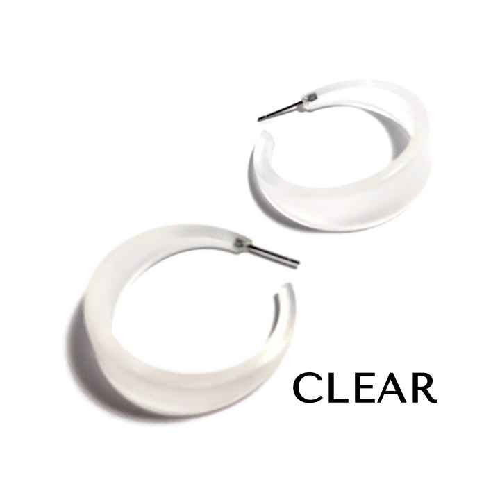 Frosted Emily Hoop Earrings by Leetie Lovendale (Preorder: Ships in 2-3 Weeks)