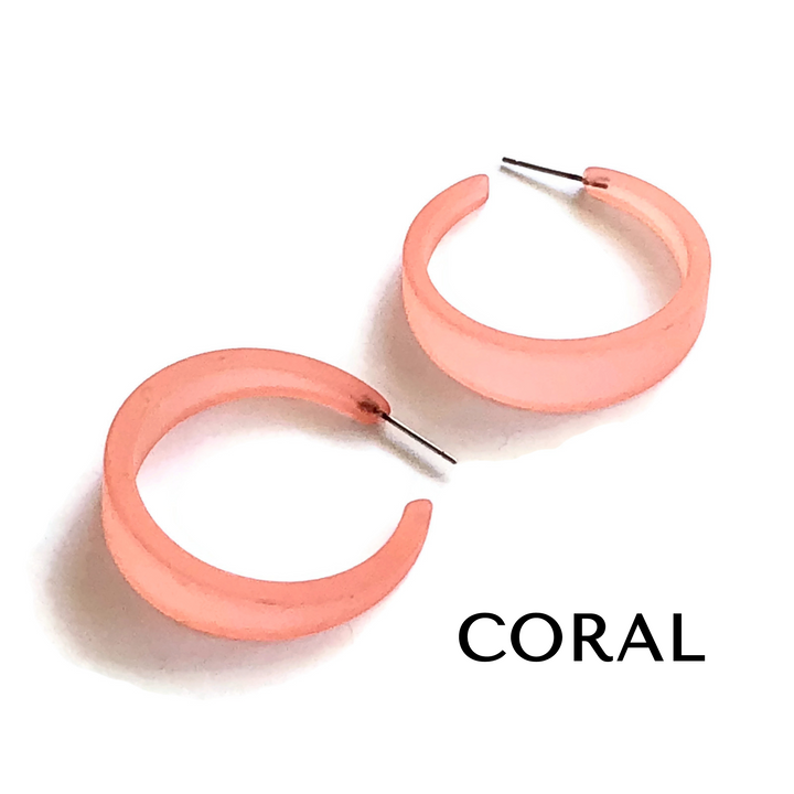 Frosted Emily Hoop Earrings by Leetie Lovendale (Preorder: Ships in 2-3 Weeks)