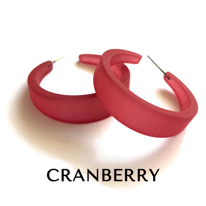 Frosted Emily Hoop Earrings by Leetie Lovendale (Preorder: Ships in 2-3 Weeks)