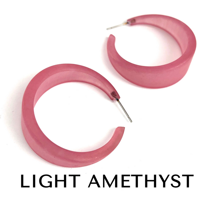 Frosted Emily Hoop Earrings by Leetie Lovendale (Preorder: Ships in 2-3 Weeks)