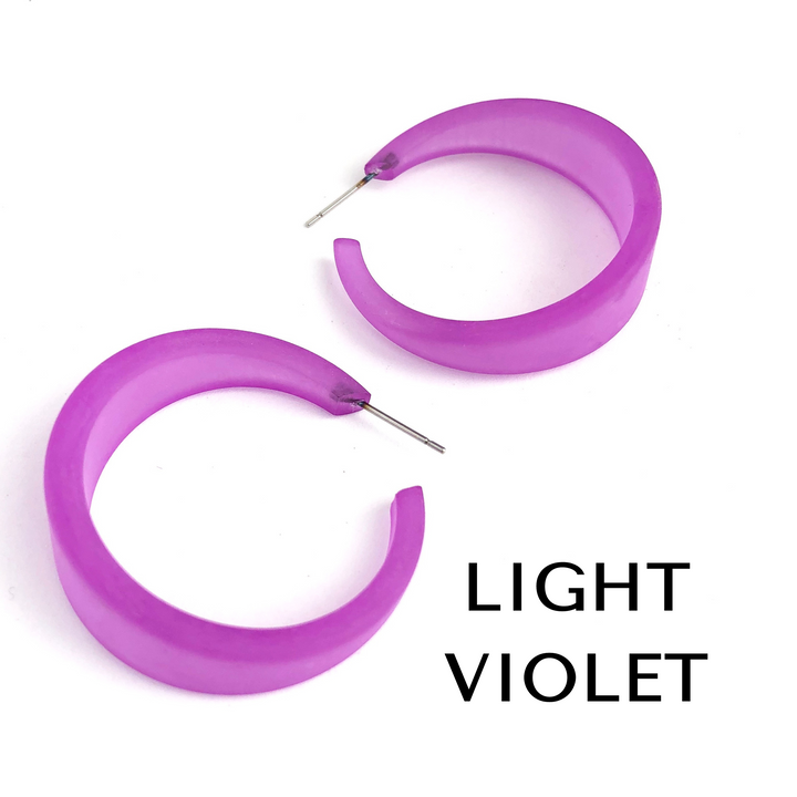 Frosted Emily Hoop Earrings by Leetie Lovendale (Preorder: Ships in 2-3 Weeks)