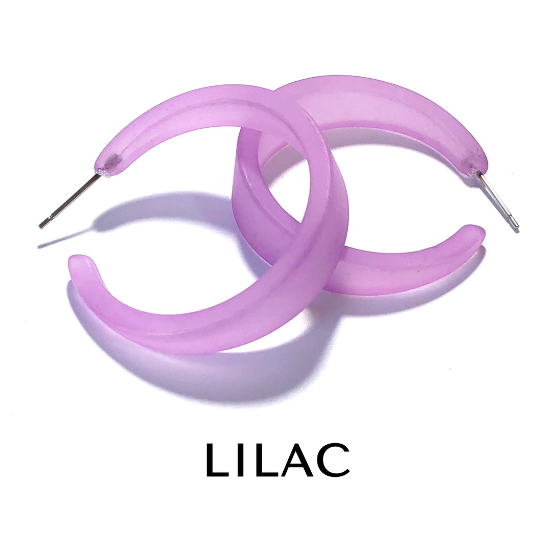 Frosted Emily Hoop Earrings by Leetie Lovendale (Preorder: Ships in 2-3 Weeks)