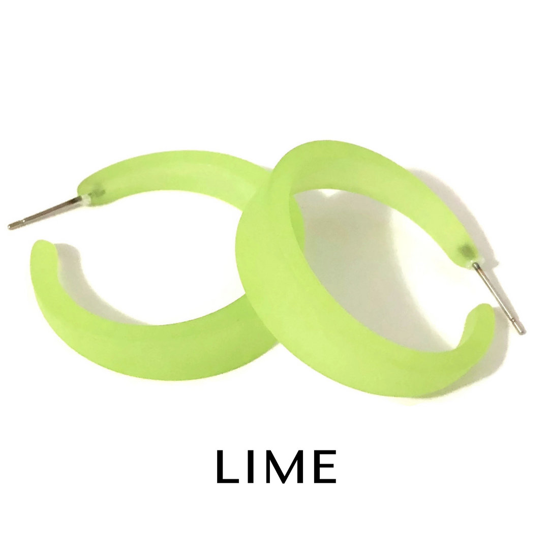 Frosted Emily Hoop Earrings by Leetie Lovendale (Preorder: Ships in 2-3 Weeks)