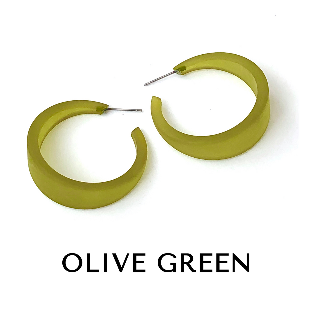 Frosted Emily Hoop Earrings by Leetie Lovendale (Preorder: Ships in 2-3 Weeks)