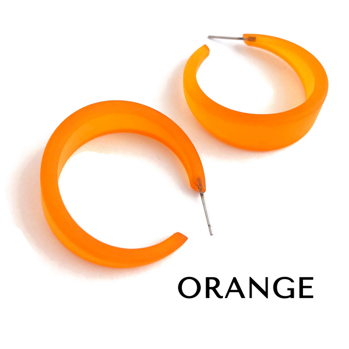 Frosted Emily Hoop Earrings by Leetie Lovendale (Preorder: Ships in 2-3 Weeks)