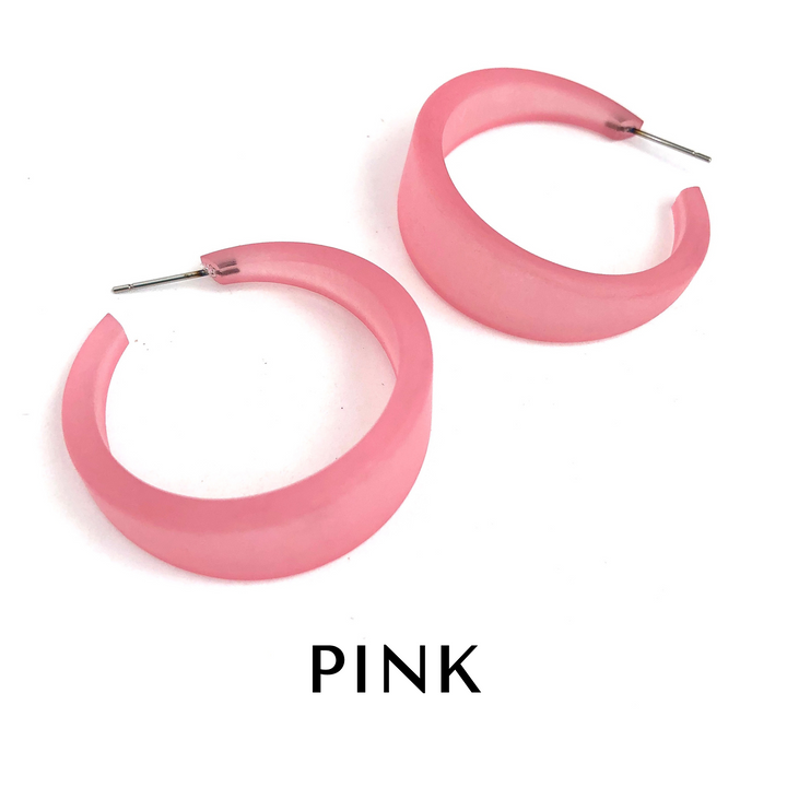 Frosted Emily Hoop Earrings by Leetie Lovendale (Preorder: Ships in 2-3 Weeks)