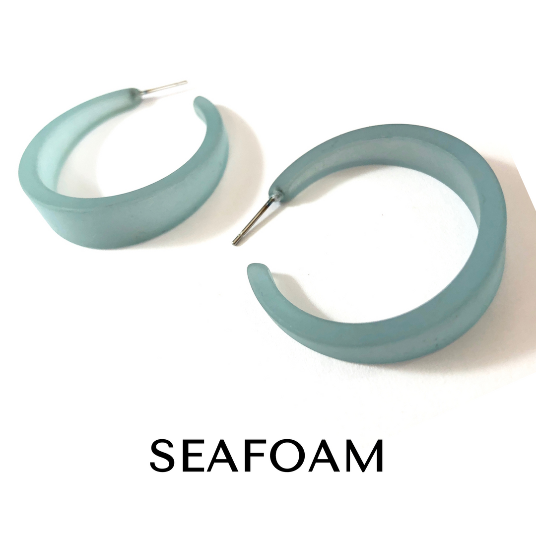 Frosted Emily Hoop Earrings by Leetie Lovendale (Preorder: Ships in 2-3 Weeks)