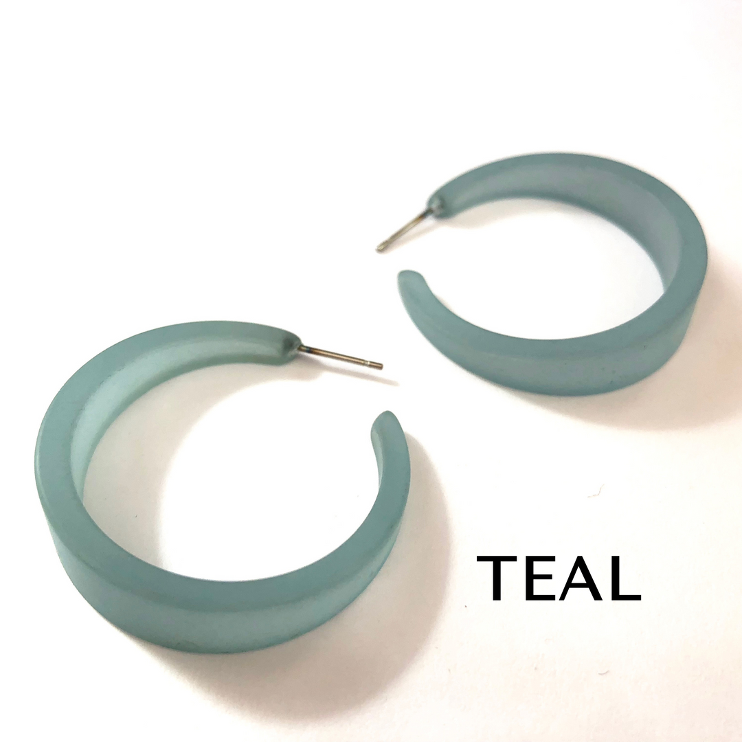 Frosted Emily Hoop Earrings by Leetie Lovendale (Preorder: Ships in 2-3 Weeks)