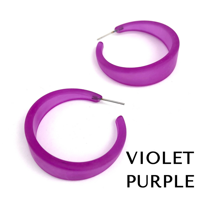 Frosted Emily Hoop Earrings by Leetie Lovendale (Preorder: Ships in 2-3 Weeks)