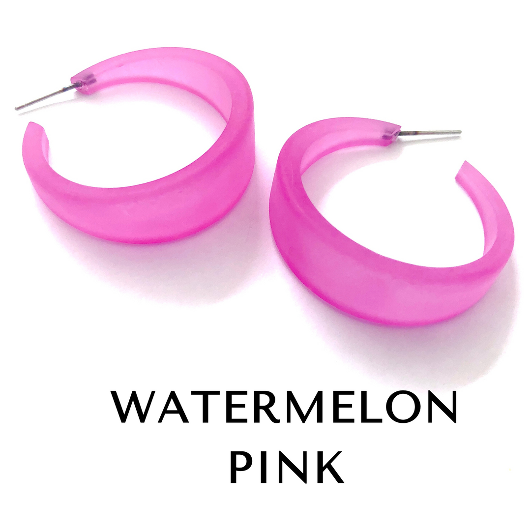Frosted Emily Hoop Earrings by Leetie Lovendale (Preorder: Ships in 2-3 Weeks)