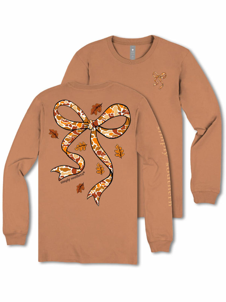 Fall Camo Bow Long Sleeve Tee by Simply Southern