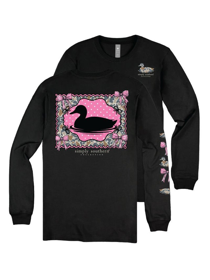 JUNE MARKET: Duck Long Sleeve - Black by Simply Southern (Ships Late August)
