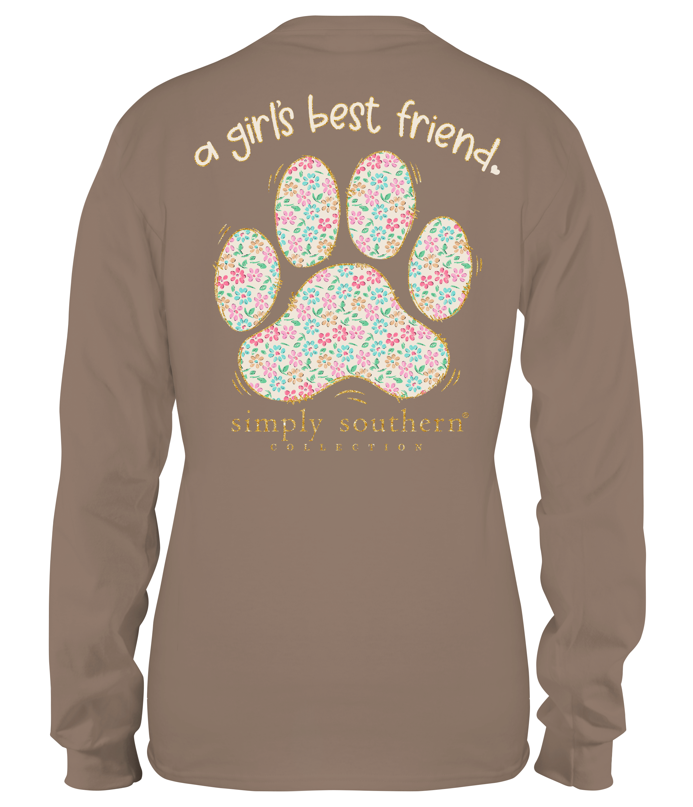 Youth 'Girl's Best Friend' Pawprint Long Sleeve Tee by Simply Southern
