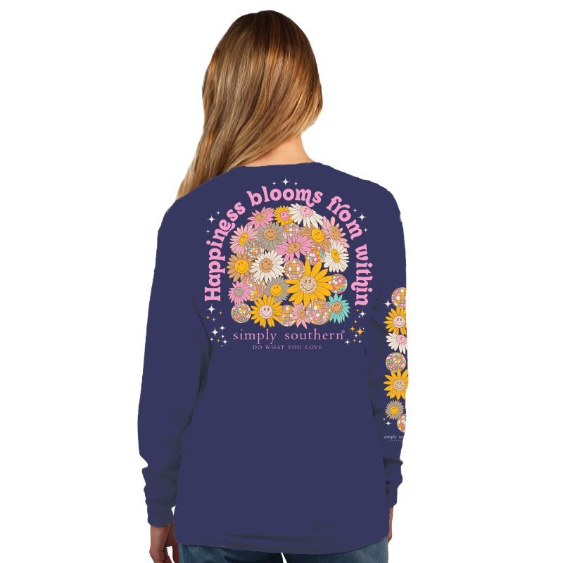 'Happiness Blooms From Within' Long Sleeve Tee by Simply Southern