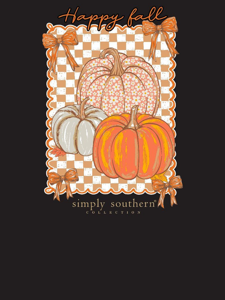 JUNE MARKET: Happy Fall Long Sleeve - Black by Simply Southern (Ships Late August)